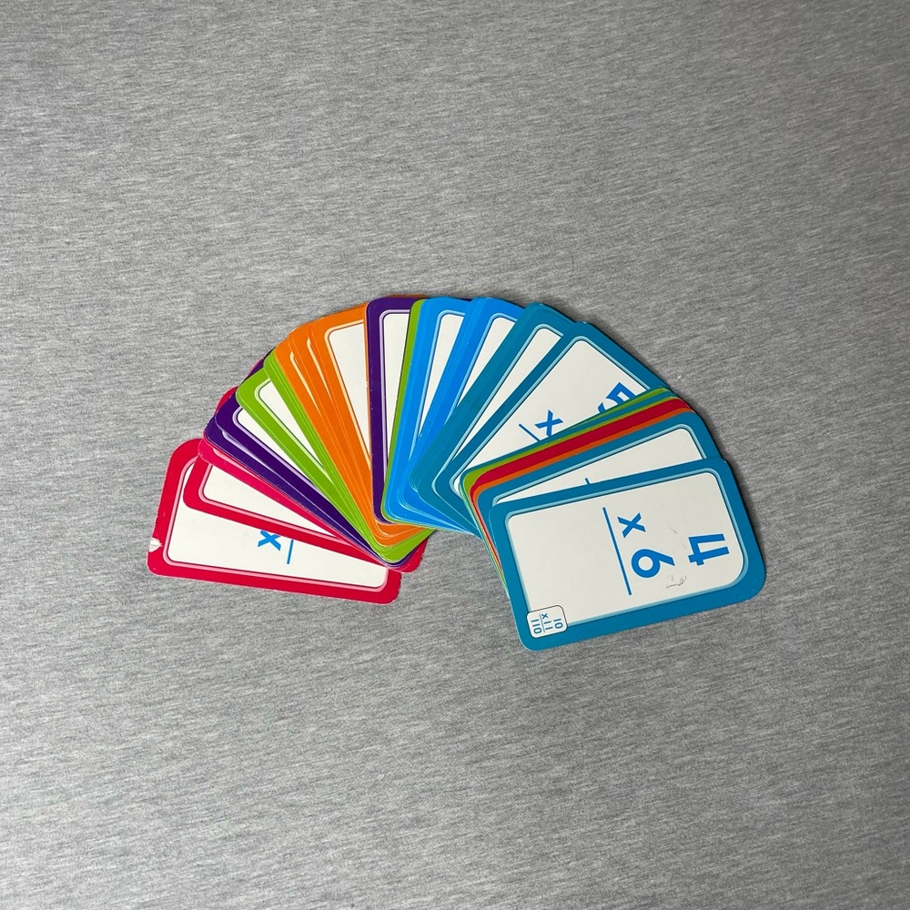 School Zone Multi-Colored 1-12 Multiplication Cards
